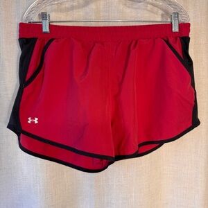 Under Armour Women's UA HeatGear Athletic Pink and Gray Running Shorts XL